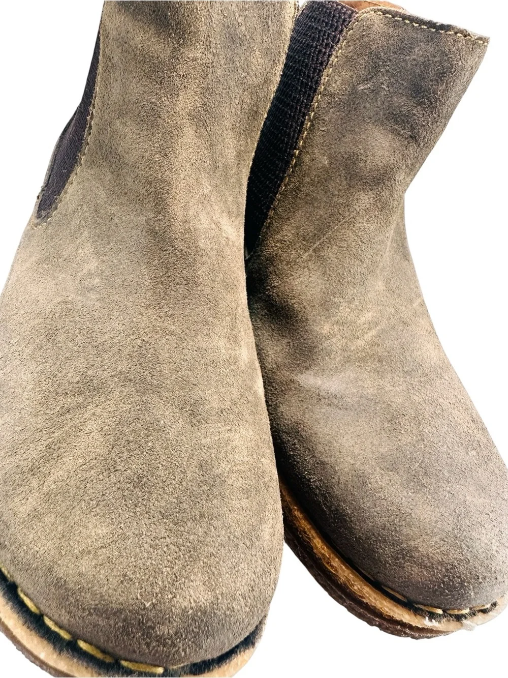 Born Faline Taupe Boots Women's 8.5 Leather Ankle Booties